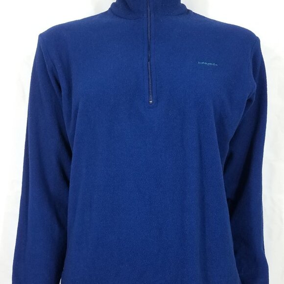 Patagonia dark blue Capilene polyester 1/4 zip pullover fleece ladies Small